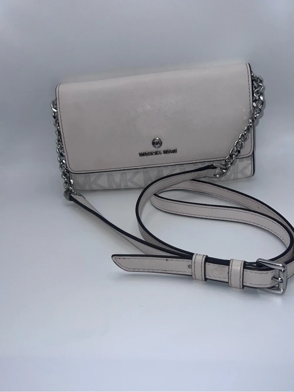 Michael Kors Pebble Leather Convertible Shoulder Bag - Light Beige